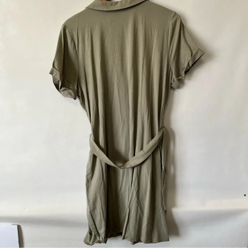 Chico’s Green Safari Shirt Dress NWT